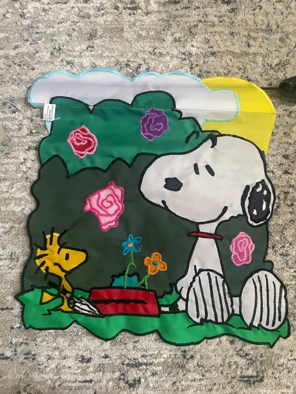 Vintage Snoopy & Woodstock Garden Flag - Picture 3 of 7